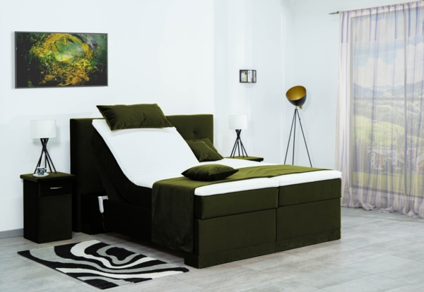 Meisterbetten Boxspringbett Lapi 100x200 in VS-Grasgrün, Matratzenbezug Nano, Ergoflex-Topper Bild 3