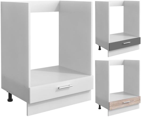 VCM Küchenmöbel Herdumbauschrank & Ofenschrank Esilo 919012 Weiß / Sonoma-Eiche H. 82 x B. 60 x T. 46 cm Bild 1