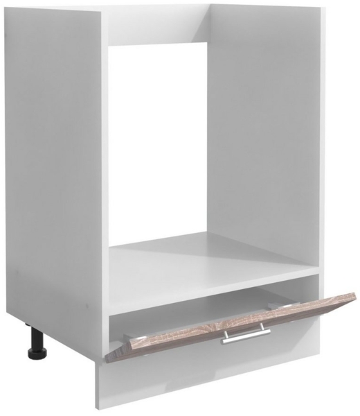 VCM Küchenmöbel Herdumbauschrank & Ofenschrank Esilo 919012 Weiß / Sonoma-Eiche H. 82 x B. 60 x T. 46 cm Bild 2
