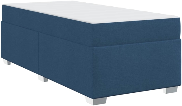 vidaXL Bettrahmen mit Matratze Blau 80 x 200 cm Stoff 3399151