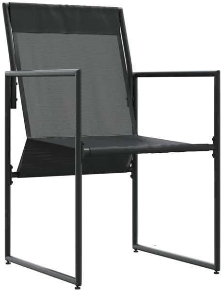 vidaXL Stuhl mit Kissen 4 pcs Schwarz und Anthrazit Textilene 42003025