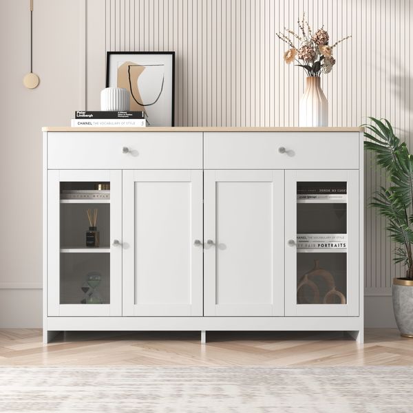 Sideboard 120x37x80 cm - Kompakter Buffetschrank im Landhausstil