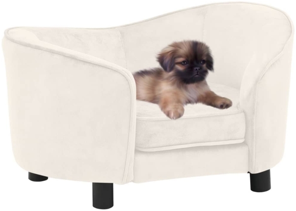 vidaXL Hundesofa Creme 69x49x40 cm Plüsch 171025