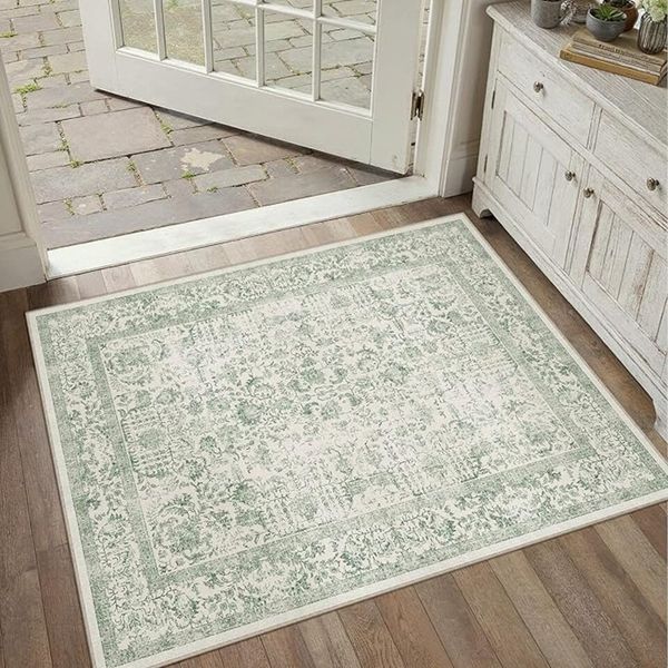 PURECOZY Teppich kurzflor, Wohnzimmerteppich, rutschfester Teppich, Vintage-Stil, rechteckig, Höhe: 6.1 mm, geeignet für verschiedene Innenräume, 180x60cm