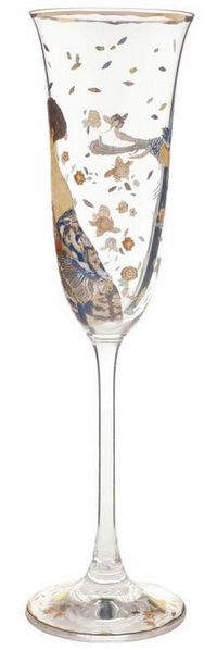 Goebel Sektglas Gustav Klimt - Dame mit Fächer, Glas