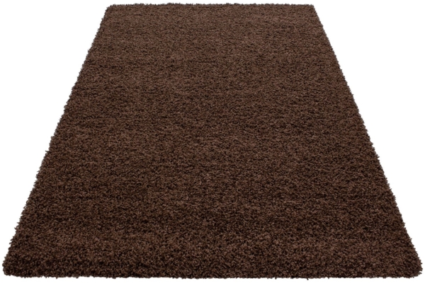 Hochflor Teppich Lux rechteckig - 160x230 cm - Braun Bild 3