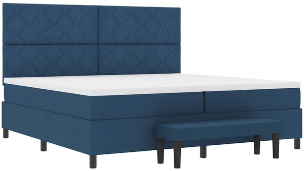 vidaXL Boxspringbett mit Matratze mit Kopfteil Blau 200 x 200 cm Stoff 3344176 Bild 6