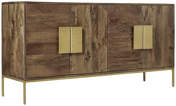 Sideboard RALF - Mangoholz Braun 75x43x147cm | Schrank Flur Schlafzimmer Kommode