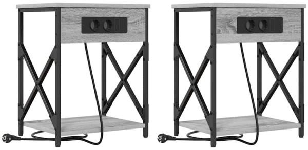 vidaXL Nachttisch 2 pcs Graues Sonoma 41 x 31 x 51 cm Holzwerkstoff 859512