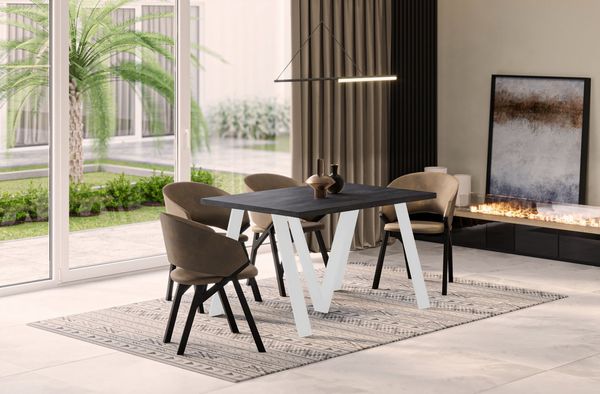 Endo-Moebel Esstisch Lungo White XXL 130-405 cm, Metallgestell in Weiss, ausziehbar, erweiterbar, riesiger Kulissentisch, 4m, extra lang und groß, stabil