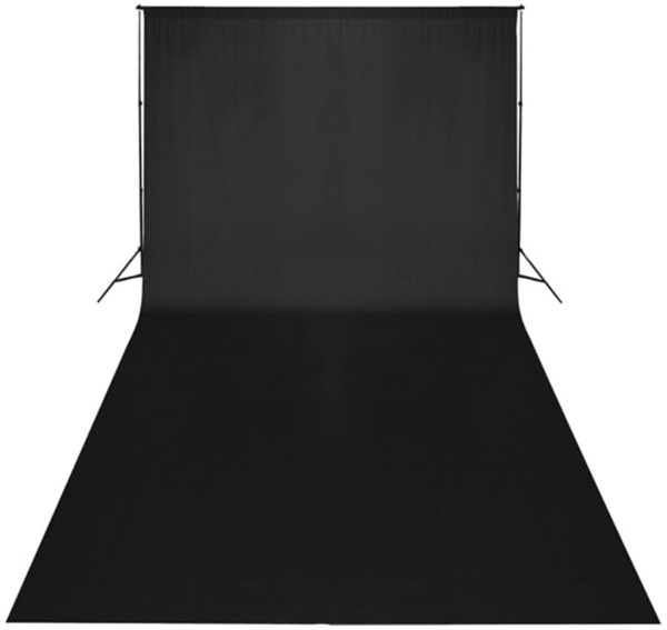 vidaXL Fotostudio-Set mit Schwarzem Hintergrund 600×300 & Leuchten 160179