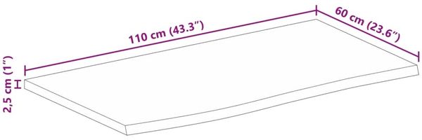 vidaXL Tischplatte mit Baumkante 110x60x2,5 cm Massivholz Mango 370551 Bild 9