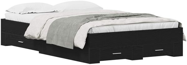 vidaXL Bettrahmen Schwarz Eichen-Optik 120 x 200 cm Holzwerkstoff 3333971 Bild 2