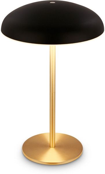 BRILONER - LED Tischlampe kabellos IP44 mit Lichtkante, Touchdimmer, Akku tauschbar, Nachttischlampe, Leselampe, LED Lampe, Dekolampe, Tischleuchte, Akkulampe, Outdoor Lampe, 19,5x30,5 cm, Schwarz