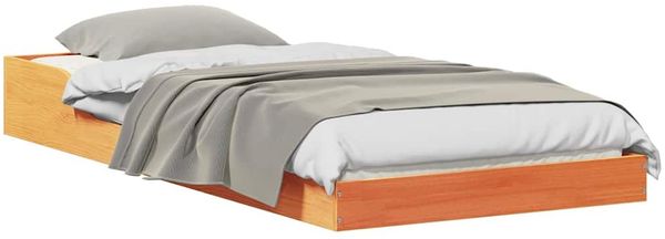 vidaXL Bettrahmen Wachsbraun 75 x 190 cm Massives Kiefernholz 873342 Bild 3