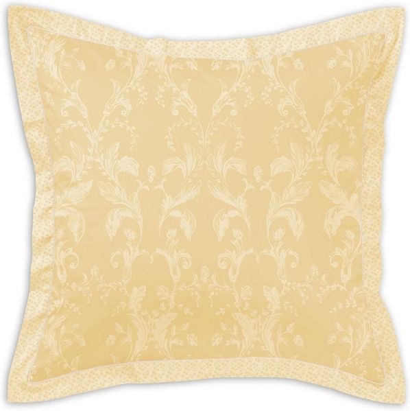 Curt Bauer Kissenhülle Mako-Brokat-Damast Gracie zitrone 80 cm x 80 cm, (1 Stück), Kissenbezug für Dekokissen Zierkissen Kissenhülle