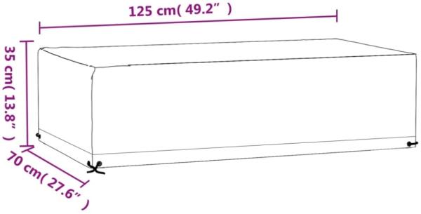 vidaXL Gartenmöbel-Abdeckung 8 Ösen 125x70x35 cm Rechteckig 319285 Bild 9