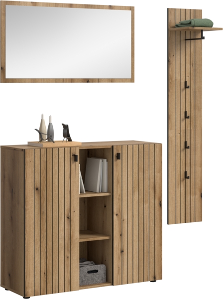 Garderobenkombination (B/H/T: 157x192x37 cm) in Evoke Oak Nachbildung