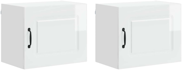vidaXL Küchenschrank Kalmar 2 pcs Hochglanz Weiß 50 x 31 x 40 cm 884543