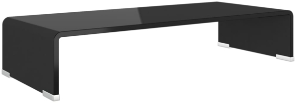 vidaXL TV-Tisch/Bildschirmerhöhung Glas Schwarz 60x25x11 cm 244135