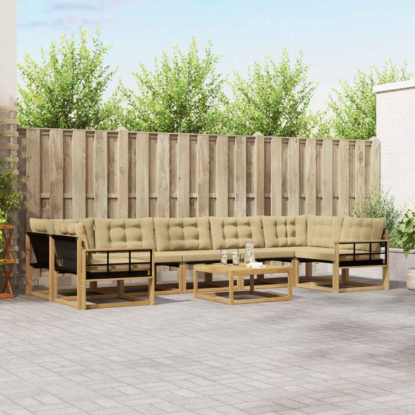 vidaXL Outdoor-Sofagarnitur 8 pcs Weiß und Beige 79 x 79 x 37 cm 3388523