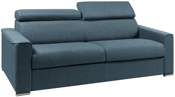 Vente-unique - VIZIR Sofa Stoff Blau - B 223 cm94 cm x H 110 cm95 cm x L 216 cm