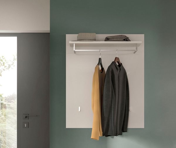 Home affaire Garderobenpaneel CAPRI, Breite 80 cm, 1 Ablageboden, 3 Haken, 1 Kleiderstnage, Wandgarderobe, Paneel, Garderobe, Flurpaneel, Wandpaneel