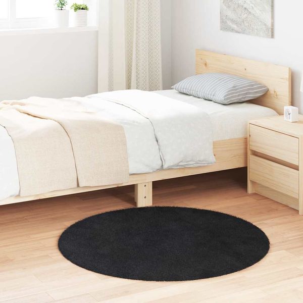 vidaXL Teppich Shaggy Hochflor NAVARRA Schwarz 100x100 cm Polyester 4102894