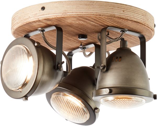 Brilliant Leuchten No. 72034-84 Spotrondell Carmen Wood 3-flammig GU10 bulb 5W