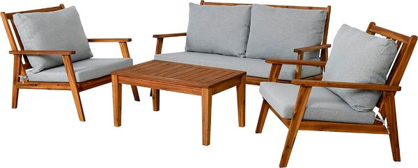 byLIVING Gartenlounge-Set LA PALMA, (Set, 11-tlg, Lounge -Set, Gartenmöbel-Set, FSC®-zertifiziertes Massivholz), aus massivem Akazienholz mit gemütlichen Sitz- und Rückenkissen