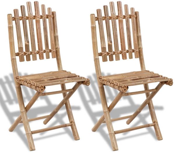 vidaXL Gartenstühle 2 Stk. Klappbar Bambus 41498