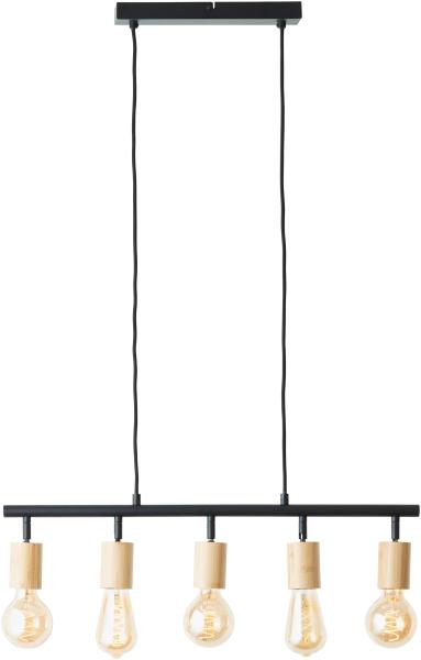 Brilliant Leuchten 99684-76 Tiffany Pendelleuchte 5-flammig schwarz matt natur