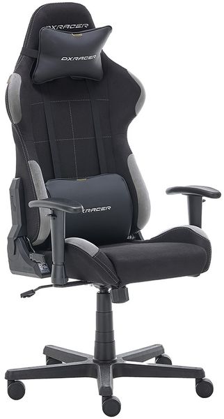 Gaming-Stuhl >DXRACER FORMULA< Armlehnen, Kopfpolster, Wippfunktion, schwarz/grau - 65x121x65cm B/H/T