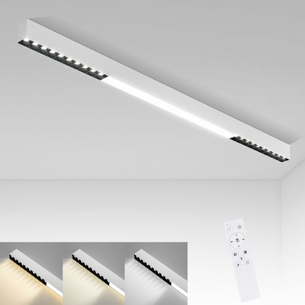 ZMH Deckenlampe LED Deckenleuchte Wohnzimmer - 107CM Wohnzimmerlampe Lang Küchenlampe 32W Bürolampe Decke Modern Dimmbar mit Fernbedienung Büro Deckenbeleuchtung Panel für Küche Schlafzimmer