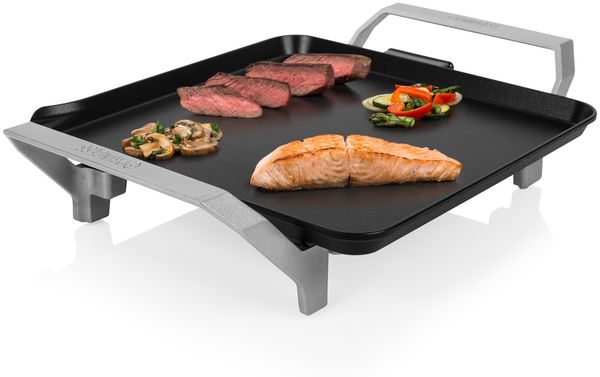 Princess Teppanyaki Chef Premium Compakt Grillplatte, für 1-2 Personen, 1500Watt, Schwarz / Silber, 28 x 28 cm
