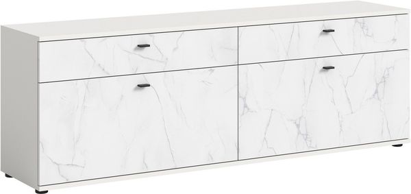 Home affaire Lowboard CALCOLO, Breite 180cm, 2 Schubkästen, 2 Klappen, 2 Fächer, TV-Möbel, TV-Schrank, TV-Lowboard, Mediaboard, Wohnmöbel