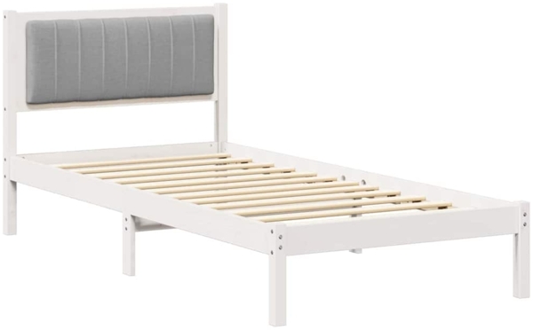 vidaXL Bettgestell mit gepolstertem Kopfteil Hellgrau 90 x 200 cm 878288