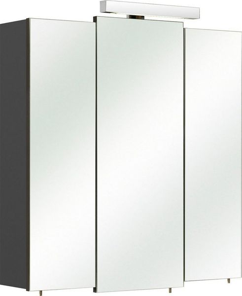 Saphir Spiegelschrank Quickset 311 Badschrank, 3 Spiegeltüren, 6 Einlegeböden, 68 cm breit inkl. LED-Beleuchtung, Schalter-/Steckdosenkombination