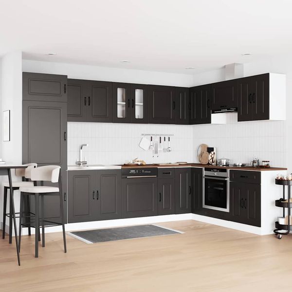 vidaXL Küchenschrank Kalmar Schwarz 80 x 46 x 81.5 cm Holzwerkstoff 3315002