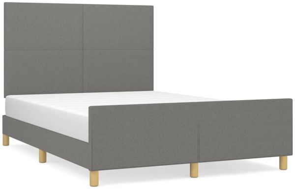 Doppelbett, Bettgestell Modernen ohne Matratze Dunkelgrau 140x190 cm Stoff d2198e