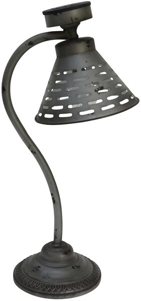 Solar-Tischlampe RENNES - Kunststoff Silber-antik 57x22x30cm | Gartenlampe Tischlampe Outdoor Leuchte
