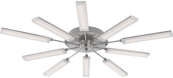 LED Deckenleuchte, 10 Flammig, Nickel matt, D 80cm