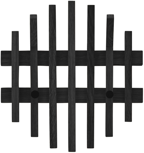 BANTRY Garderobenpaneel - Rund 40 cm / Eiche schwarz gebeizt / ohne Ablage