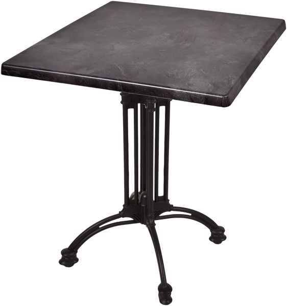 Bistrotisch JELENA 70x70cm Qudratisch Schwarz Holz | Cafétisch Bartisch Gartentisch Outdoor-Esstisch