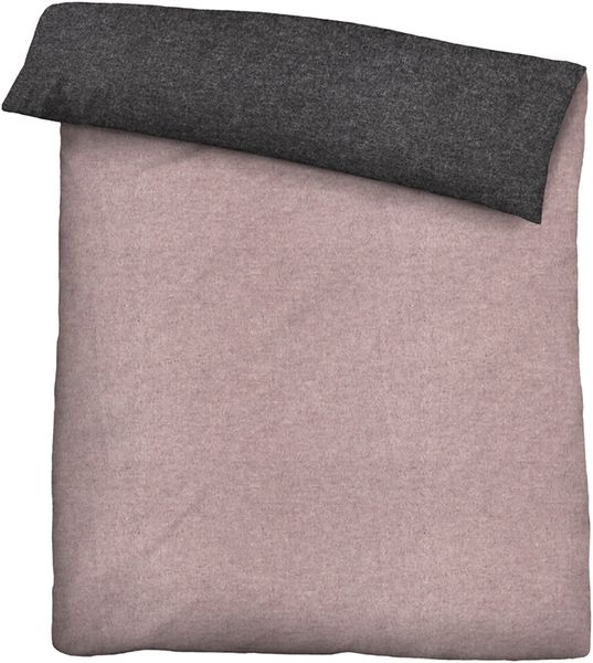 biberna Melange-Flanell Bettwäsche 0840500 MELANGE UNI, brombeer, 1x 200x200 cm + 2x 80x80 cm