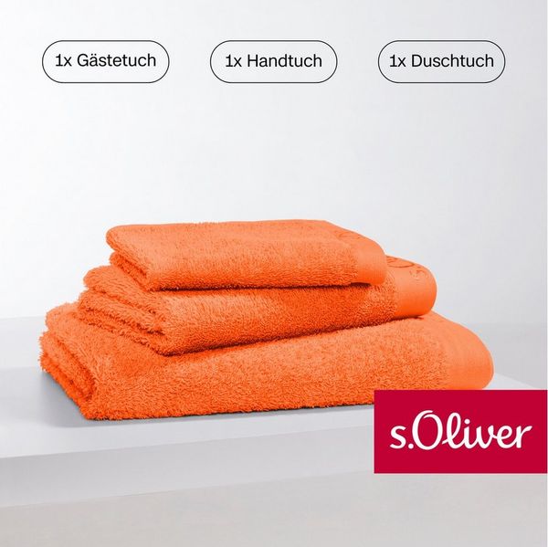 s.Oliver Handtuch Set s.Oliver, Premium Qualität, 600 gr/m², Walkfrottier (Set, 3-St), 1 Gästetuch 30x50 cm, 1 Handtuch 50x100 cm, 1 Duschtuch 70x140 cm