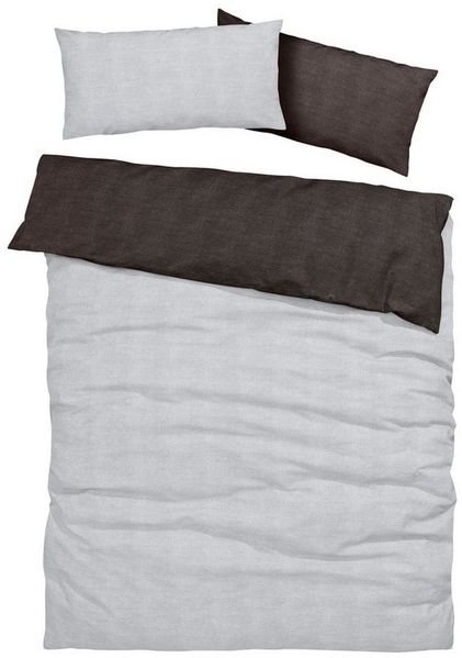 Bruno Banani Wendebettwäsche Merlin in Gr. 135x200 oder 155x220 cm, Linon, 2 teilig, Baumwollbettwäsche, Leinen-Look in Melange-Optik