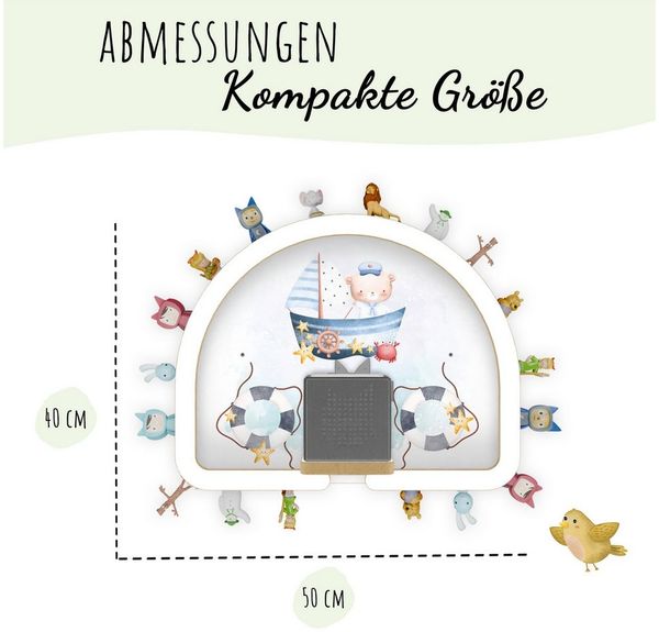 Holzura Kinderregal Tonie Regal Regenbogen mit magnetischem Rahmen für Toniefiguren