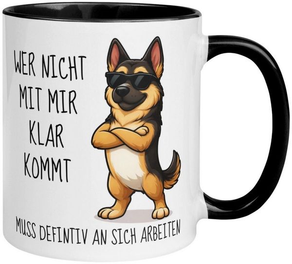 Momentals Tasse Hund – „Wer nicht mit mir klar kommt“ – Lustiger Geschenk Mann Frau, Gratis Versand · Links-&Rechtshänder · Spülmaschinenfest