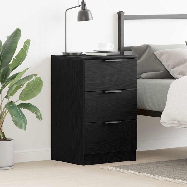 vidaXL Nachttisch Schwarz Eichen-Optik 40 x 65 x 65 cm Holzwerkstoff 862767